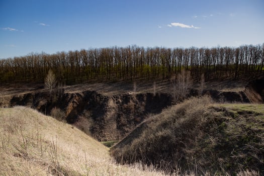 landscape with mountains, burn and sky, view of the city, mountains and trees in spring, spring photo
