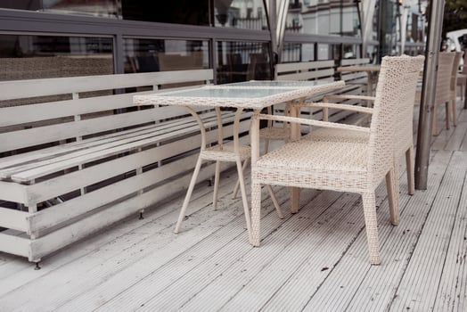 Chair in cafe outdoor. photo