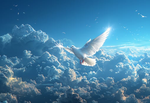 AI generated White dove in the sky photo