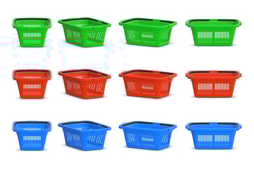 Plastic Shopping Basket Set photo