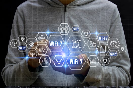 concept technology wifi 7 connect to the internet world with new technology photo