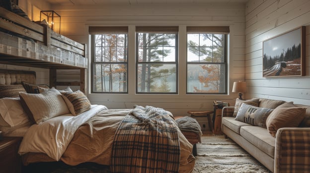 AI generated Bedroom With Bed and Window photo