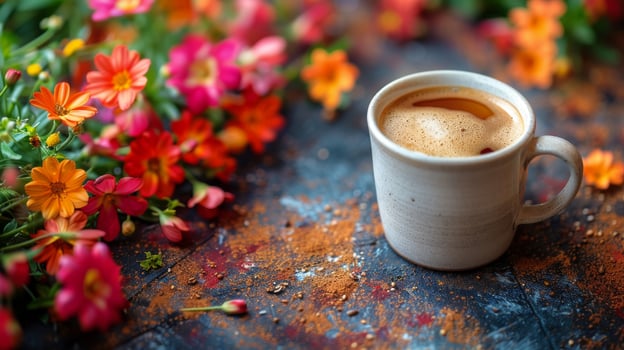 AI generated A Cup of Coffee on a Table photo
