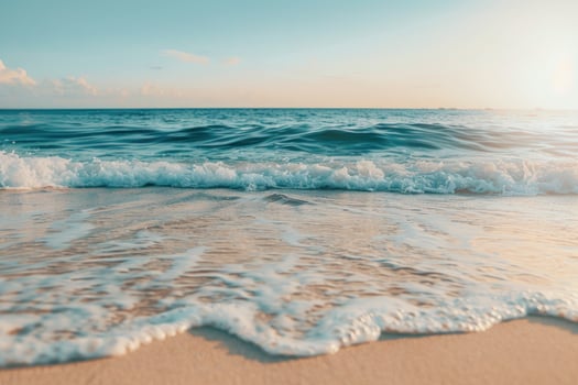 AI generated Beach wallpaper background, focus point to foreground and midground. photo