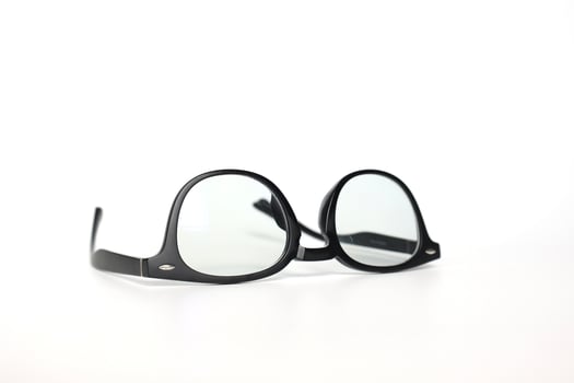 Glasses on white background, eyeglasses on white background photo