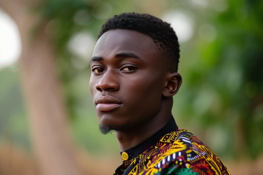 AI generated African young man. Generate Ai photo