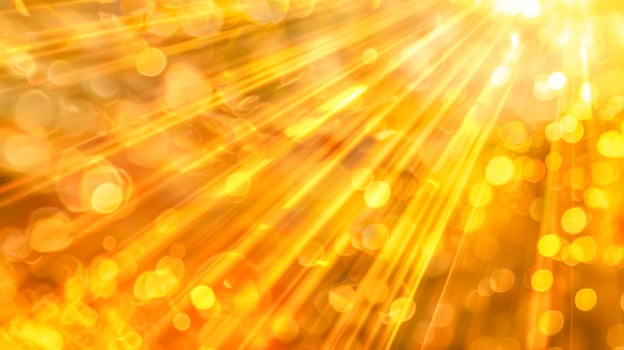 AI Generated Golden bokeh light streaks background photo
