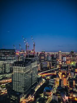 Car Lights and House Lights In The City Of Tokyo photo