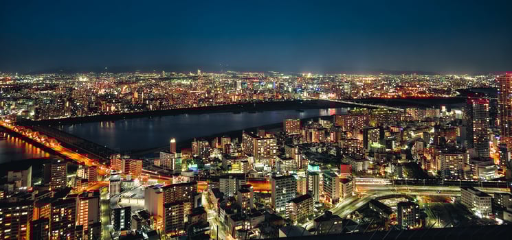 Lights From Buildings In Tokyo Seen From Above photo