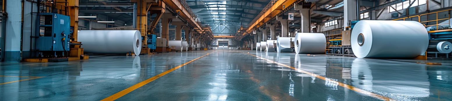 AI generated Clean, large paper factory photo