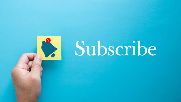 Paper with drawings of a bell and the inscription - subscription photo