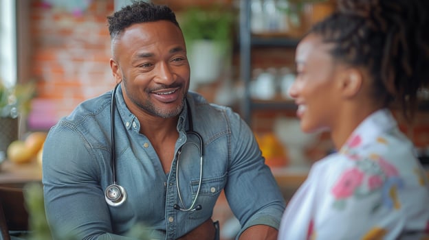 AI generated Man With Stethoscope Standing Next to Woman photo