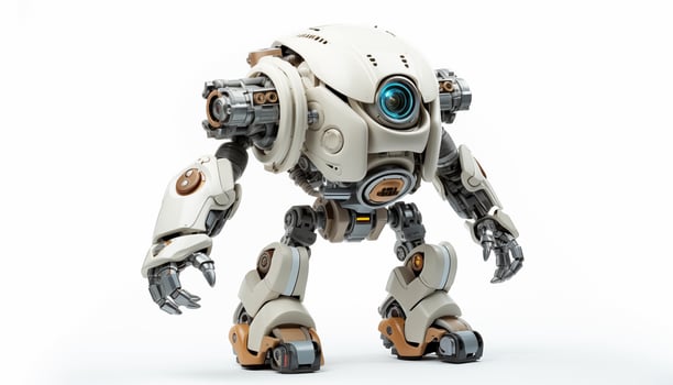 AI Generated Futuristic robot on a white background photo