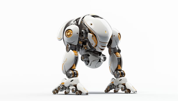 AI Generated Futuristic robot on a white background photo