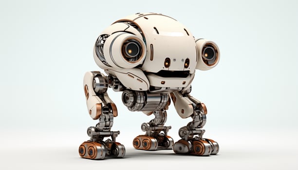 AI Generated Futuristic robot on a white background photo