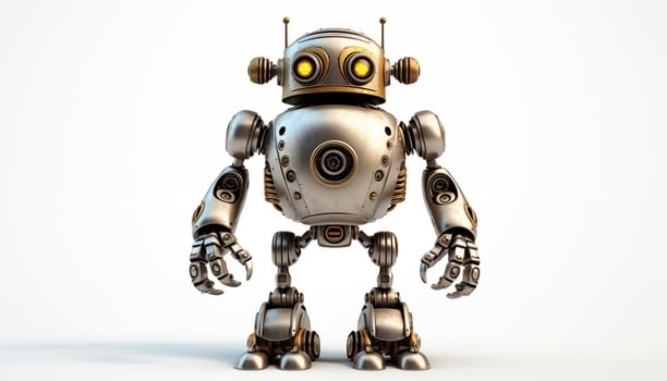 AI Generated Futuristic robot on a white background photo