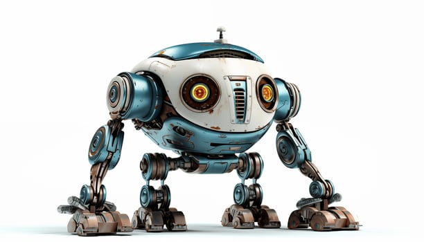 AI Generated Futuristic robot on a white background photo