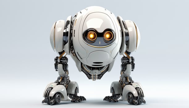 AI Generated Futuristic robot on a white background photo