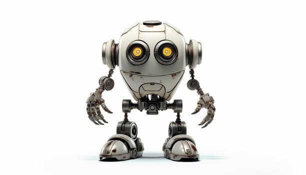 AI Generated Futuristic robot on a white background photo