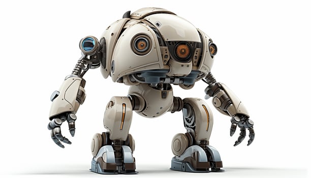 AI Generated Futuristic robot on a white background photo