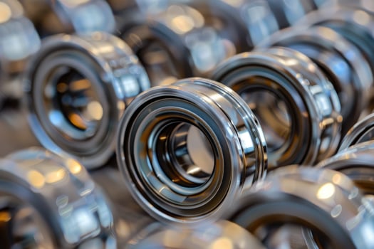 AI generated Stainless steel bearings, ball bearings. photo