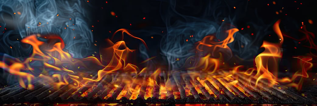 AI generated Flaming grill background photo