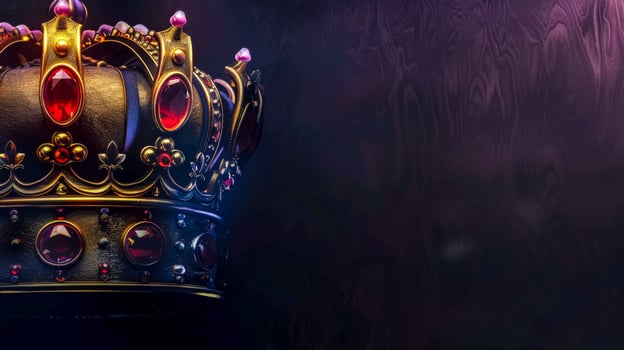 AI Generated Majestic royal crown on dark background photo
