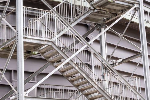 Large gasholder with escape staircase photo
