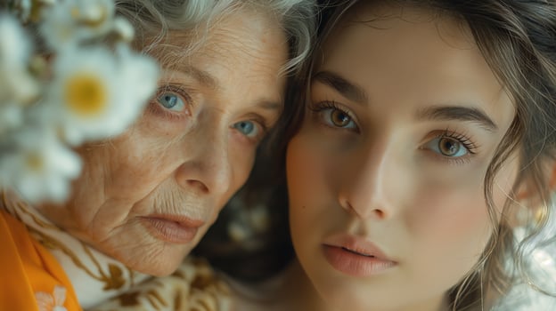 AI generated The poignant journey of an elderly woman photo