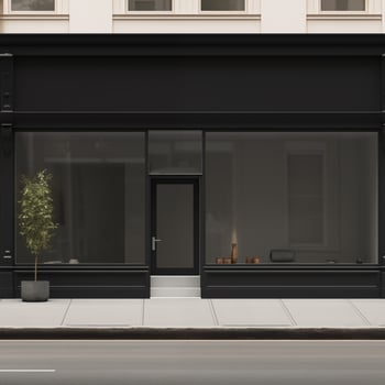 Black store facade sign, minimalist style photo
