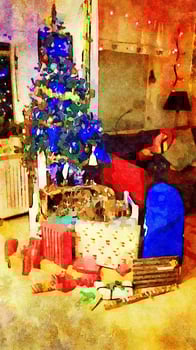 a Christmas tree with many gift packages photo