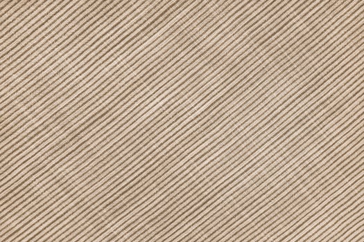 Natural brown linen texture with diagonal striped pattern, background, wallpaper. Top view, flat lay photo