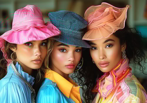 AI generated Contrast colors in women with modern fashion look. Innovative style photo