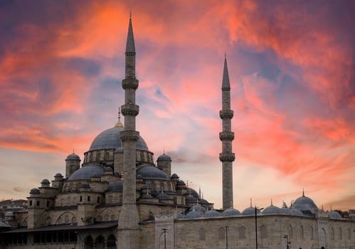 The New Mosque or Yeni Cami located on the Golden Horn embankment in the Eminonu district of Istanbul, Turkey. photo