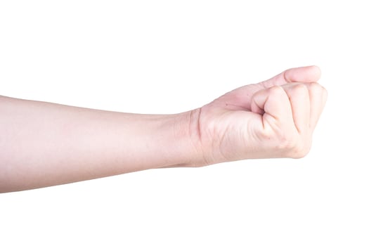 hand on isolated background clipping path photo