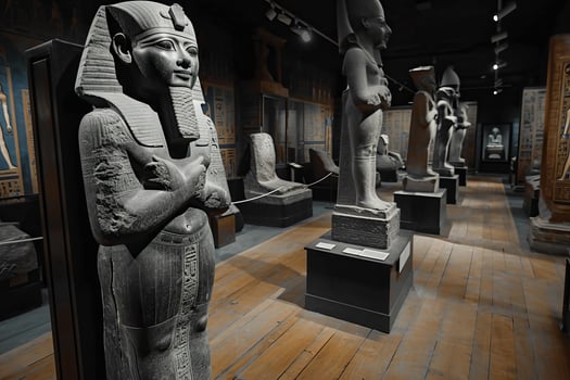 AI generated Historical Ancient man statue museum. Generate Ai photo