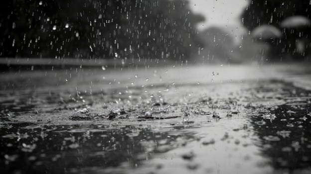 AI generated Beautiful rain day view photo