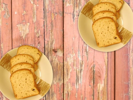 Bread On Wooden Background photo