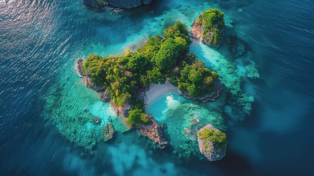 AI generated Aerial View of Tropical Island in the Ocean photo