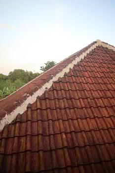 a photo taken in the afternoon above the house
