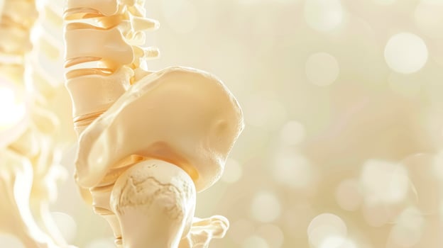 AI Generated Human knee joint model with bokeh background photo