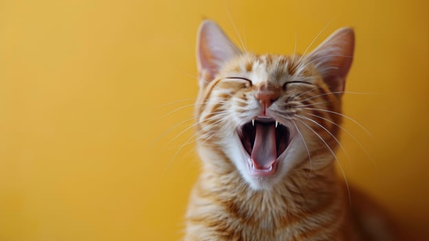 AI generated A Cat Yawning With Its Mouth Wide Open photo