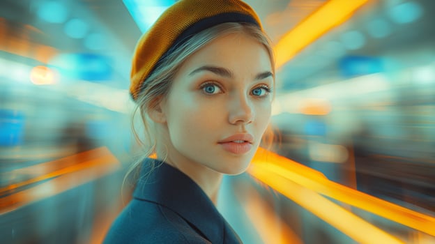 AI generated Captivating Stewardess Portraits. photo