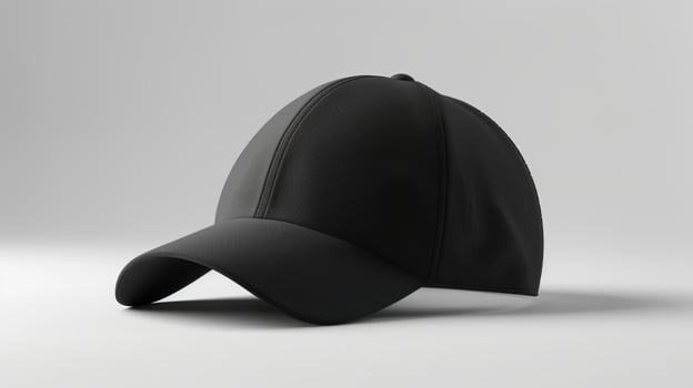AI generated Black baseball cap mockup isolated on clean white background for professional presentations photo