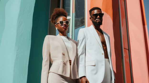 AI generated Chic Youthful Couple Fashion photo