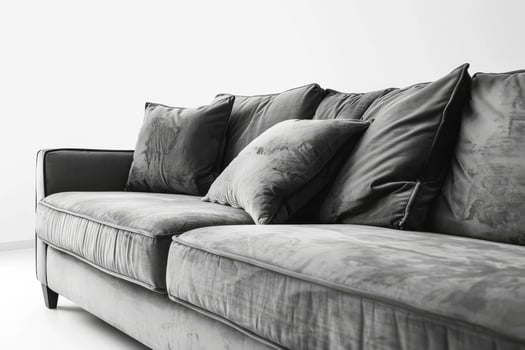 AI generated Gray Sofa Isolated on White Background photo