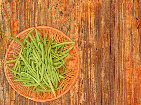 Green Bean Vegetable On Wooden Background photo