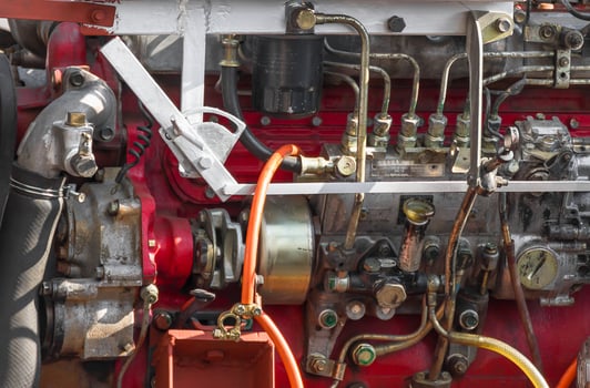 Diesel engine part of power plant photo