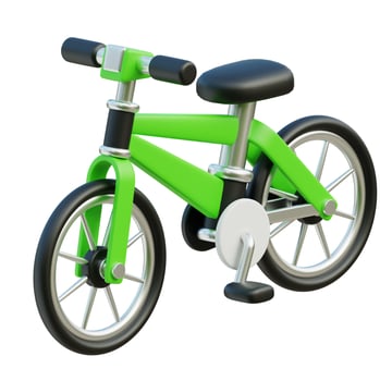 Green bicycle 3d icon photo