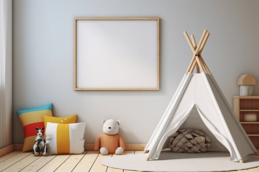 AI generated kids room picture frames mockup Generative AI photo